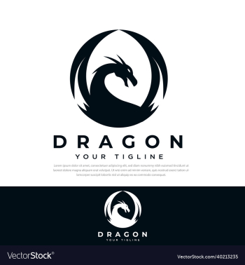 dragon logo silhouette template