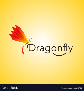 dragonfly logo template icon