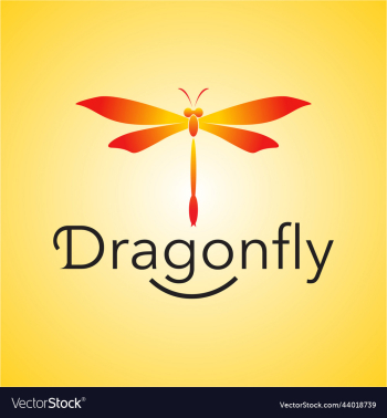 dragonfly logo template icon