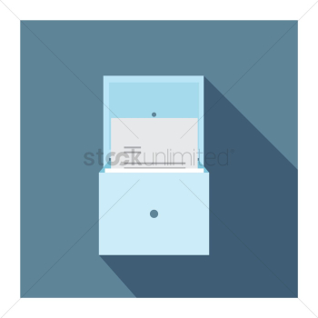 Drawer with paper inside Drawer with paper inside