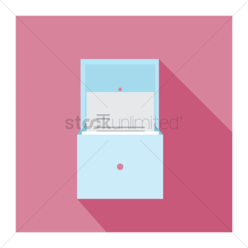 Drawer with paper inside Drawer with paper inside
