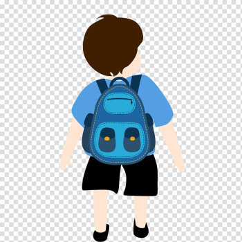 Drawing Animation Backpack Illustration, Backpack boy transparent background PNG clipart