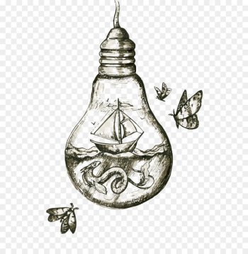 Drawing Art Illustration - Vector bulb Drawing Art Illustration - Vector bulb