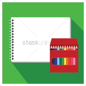 Drawing book and color pencils Drawing book and color pencils