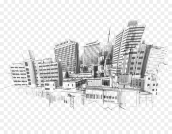 Drawing City Sketch - City portrait illustration picture Drawing City Sketch - City portrait illustration picture