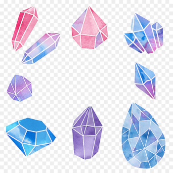 Drawing: Colored Pencil How to Draw Watercolor painting Introduction to Crystals for Children - diamond t 