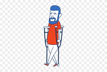 Drawing Disability Crutches - Cartoon Medical Man Drawing Disability Crutches - Cartoon Medical Man