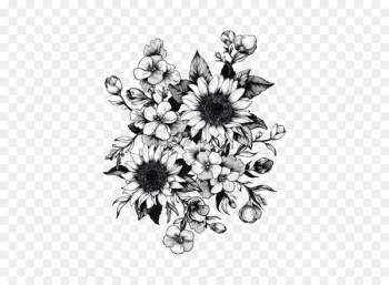 Drawing Flower Tattoo Sketch - sunflower Drawing Flower Tattoo Sketch - sunflower