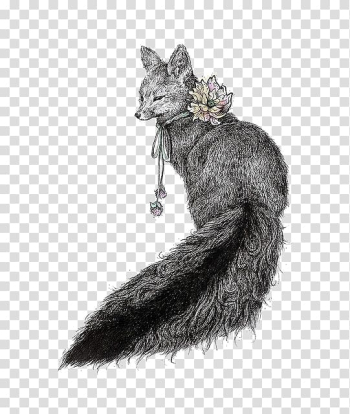 Drawing Fox Illustrator Illustration, black fox transparent background PNG clipart Drawing Fox Illustrator Illustration, black fox transparent background PNG clipart