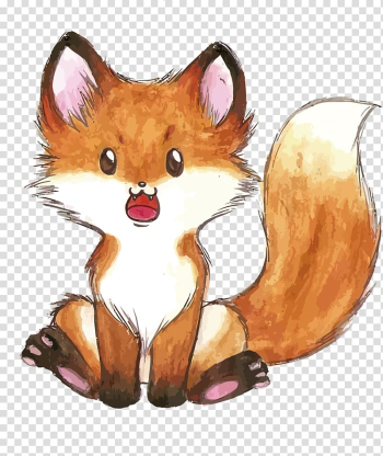 Drawing Fox Watercolor painting, fox transparent background PNG clipart Drawing Fox Watercolor painting, fox transparent background PNG clipart
