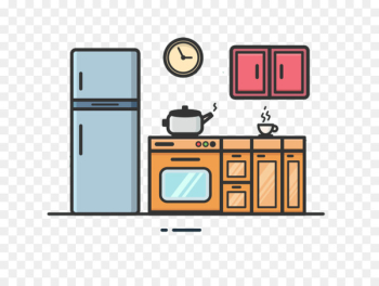 Drawing Kitchen Illustration - Colorful illustration creative kitchen 