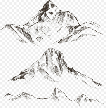 Drawing Mountain Sketch - Vector mountain landscape Drawing Mountain Sketch - Vector mountain landscape
