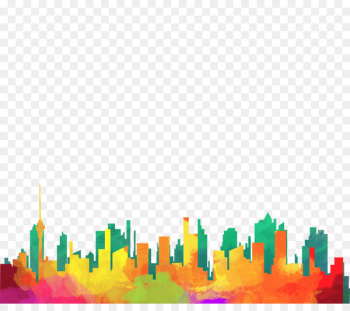 Drawing Silhouette City Illustration - Color city Drawing Silhouette City Illustration - Color city