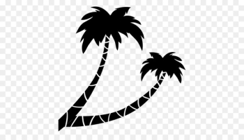 Drawing Silhouette - vector palm leaves 