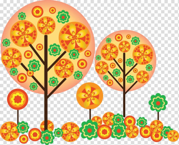 Drawing Tree Painting, orange tree transparent background PNG clipart