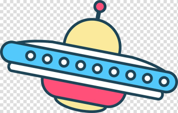 Drawing Unidentified flying object , Hand painted colorful spaceship UFO transparent background PNG clipart