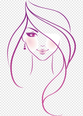 Drawing Woman Sketch, invisible woman, purple, hair Accessory, face png