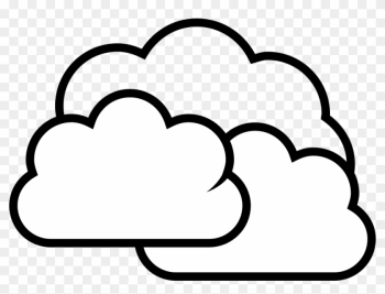 Drawn Cloud Transparent Background - Cloudy Clipart Black And White