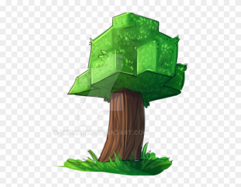 Drawn Minecraft Cartoon - Minecraft Tree Png