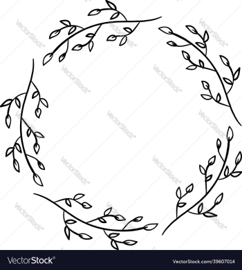 drawn minimal doodle flower wreath