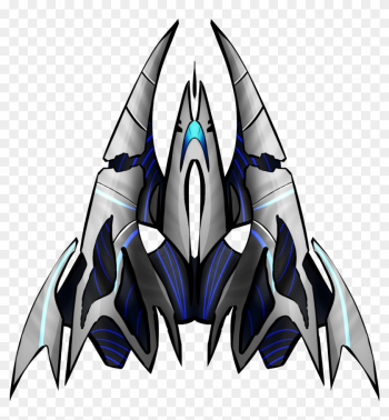 Drawn Spaceship Sprite - Top Down Spaceship Png