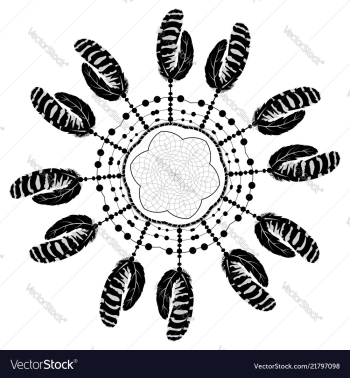 Dream catcher silhouette vector image Dream catcher silhouette vector image