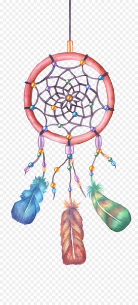 Dreamcatcher Stock illustration Watercolor painting Illustration - Red Dreamcatcher 