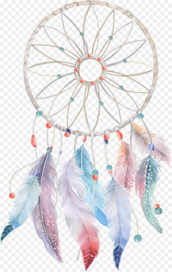 Dreamcatcher Watercolor painting Boho-chic - watercolor feather 
