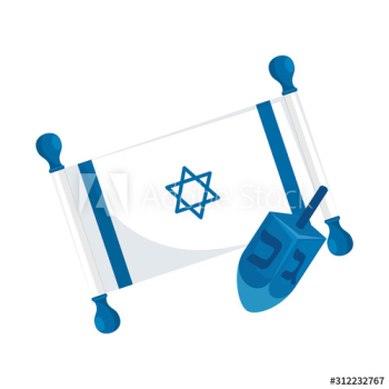 dreidel game with flag israel design