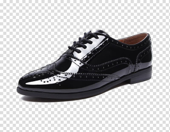 Dress shoe Leather, Carved Bullock carved leather shoes, leather transparent background PNG clipart