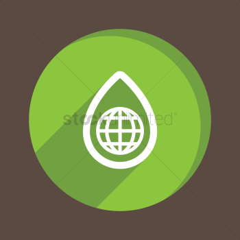 Droplet with globe Droplet with globe