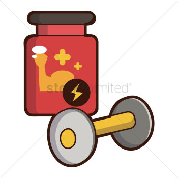 Dumbbell and protein powder Dumbbell and protein powder