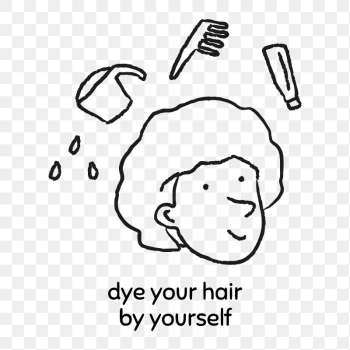 Dye your hair by yourself | Free PNG Sticker - rawpixel