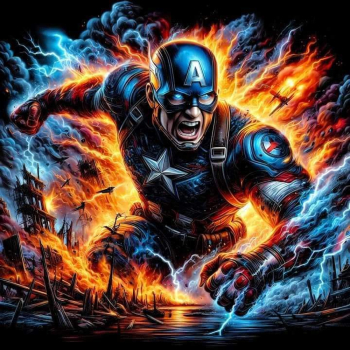 Dynamic Superhero Action Illustration