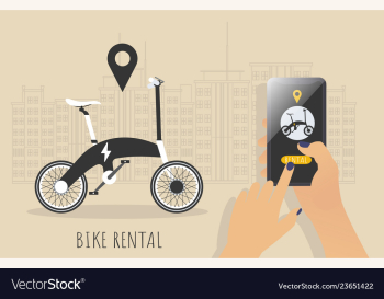 E-bike bike rental rent bike electric bike vector image E-bike bike rental rent bike electric bike vector image
