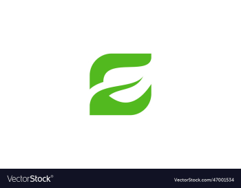 e letter with leaf logo