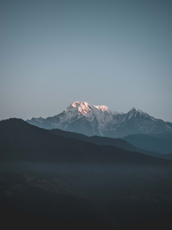Early Morning with the Annapurna mountains Early Morning with the Annapurna mountains
