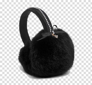 Earmuffs Fur, Korean version of the cute cute rhinestone sew plush earmuffs transparent background PNG clipart