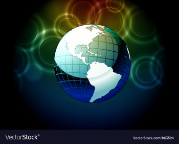 Earth globe with bokeh background vector image Earth globe with bokeh background vector image