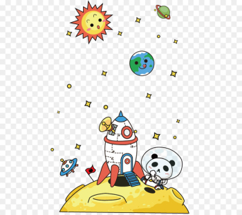 Earth Outer space Cartoon - Panda Astronaut Earth Outer space Cartoon - Panda Astronaut