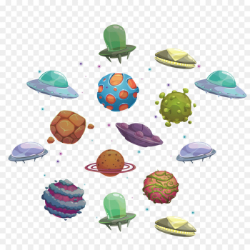 Earth Planet Cartoon Illustration - Colored cartoon planet creative 
