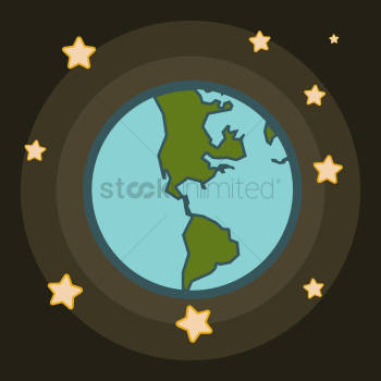 Earth with stars Earth with stars