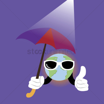 Earth with sunglasses and umbrella Earth with sunglasses and umbrella