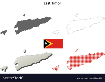 East Timor outline map set vector image