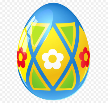 Easter Bunny Easter egg - Blue Easter Egg with Flowers PNG Picture 