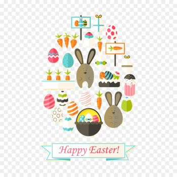 Easter Bunny Easter egg Clip art - Color Easter border decorative pattern 
