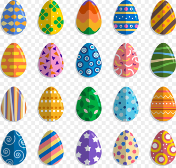 Easter Bunny Easter egg Egg hunt - 20 flattened pattern egg vector material 