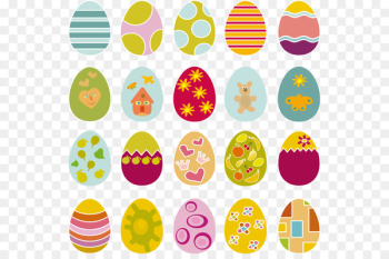 Easter Bunny Easter egg Pattern - Vector flat colored eggs Easter Bunny Easter egg Pattern - Vector flat colored eggs