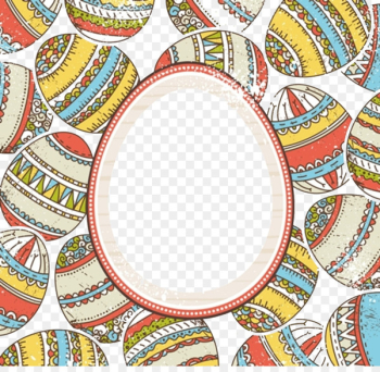Easter Bunny Easter egg - Retro Easter egg vector border pattern 