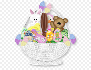Easter Bunny Gift basket Clip art - Easter Gift Basket PNG Clipart Picture 